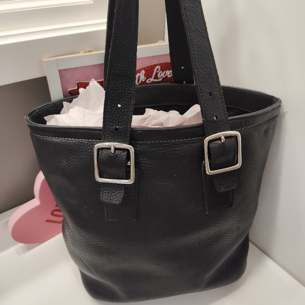 🖤Rare Vintage 90's Coach Hamilton Milbrook Pebbled Leather Shoulder Tote #9600 - Picture 7 of 16